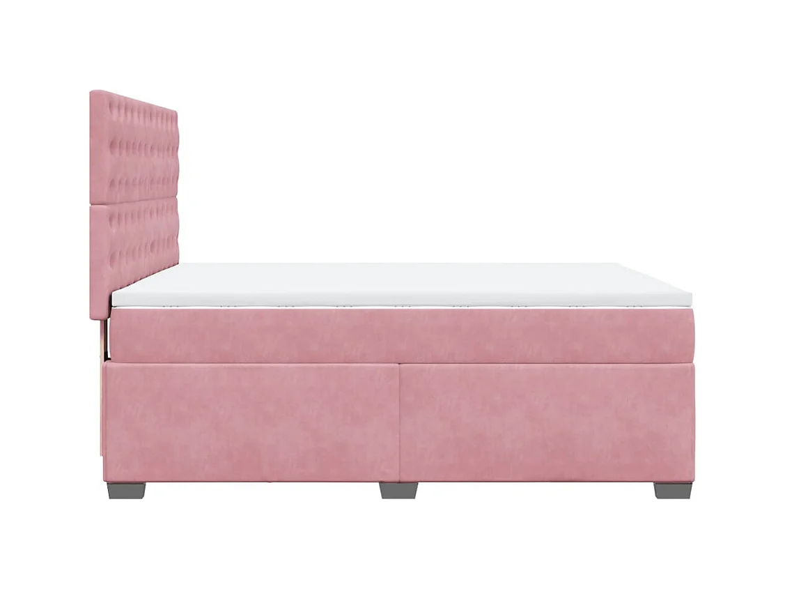 Sommier à lattes de lit avec matelas Rose 140x200 cm Velours