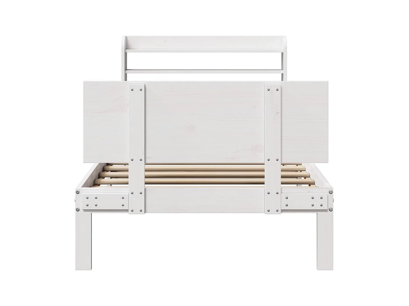 Cadre de lit avec tête de lit sans matelas blanc 100x200 cm