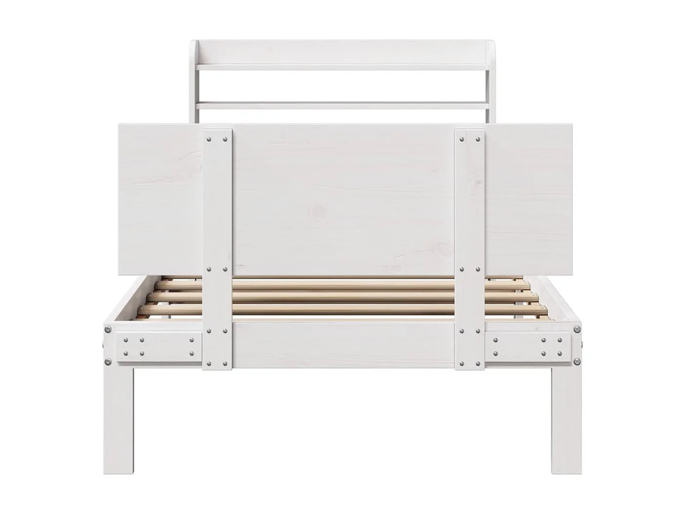 Cadre de lit avec tête de lit sans matelas blanc 100x200 cm