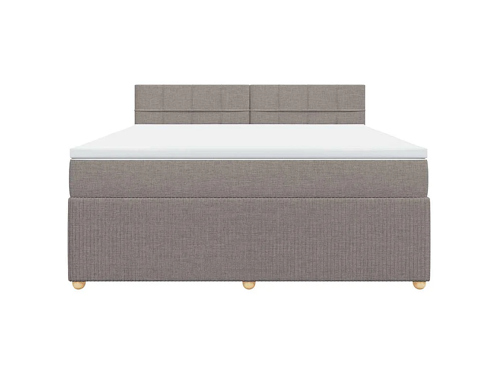 Boxspring met matras stof taupe 180x200 cm