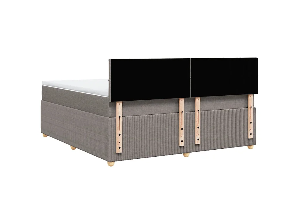 Boxspring met matras stof taupe 180x200 cm