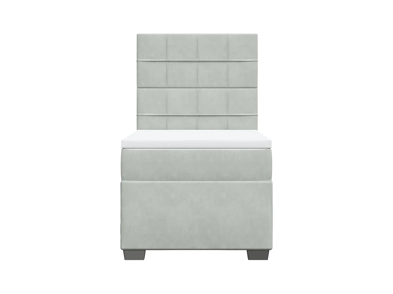 Sommier à lattes de lit et matelas Gris clair 90x200 cm Velours