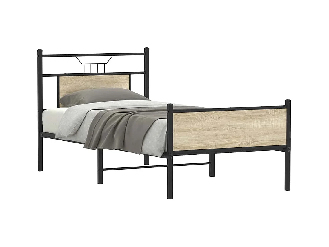 Cadre de lit sans matelas chêne sonoma 90x200 cm