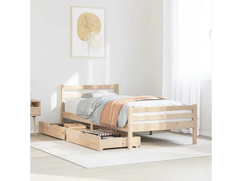Cadre de lit sans matelas 90x200 cm bois de pin massif