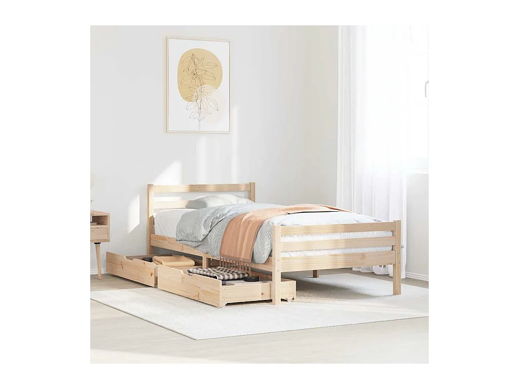 Cadre de lit sans matelas 90x200 cm bois de pin massif
