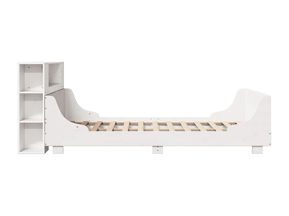 Letto senza Materasso Bianco 140x190 cm Legno Massello di Pino