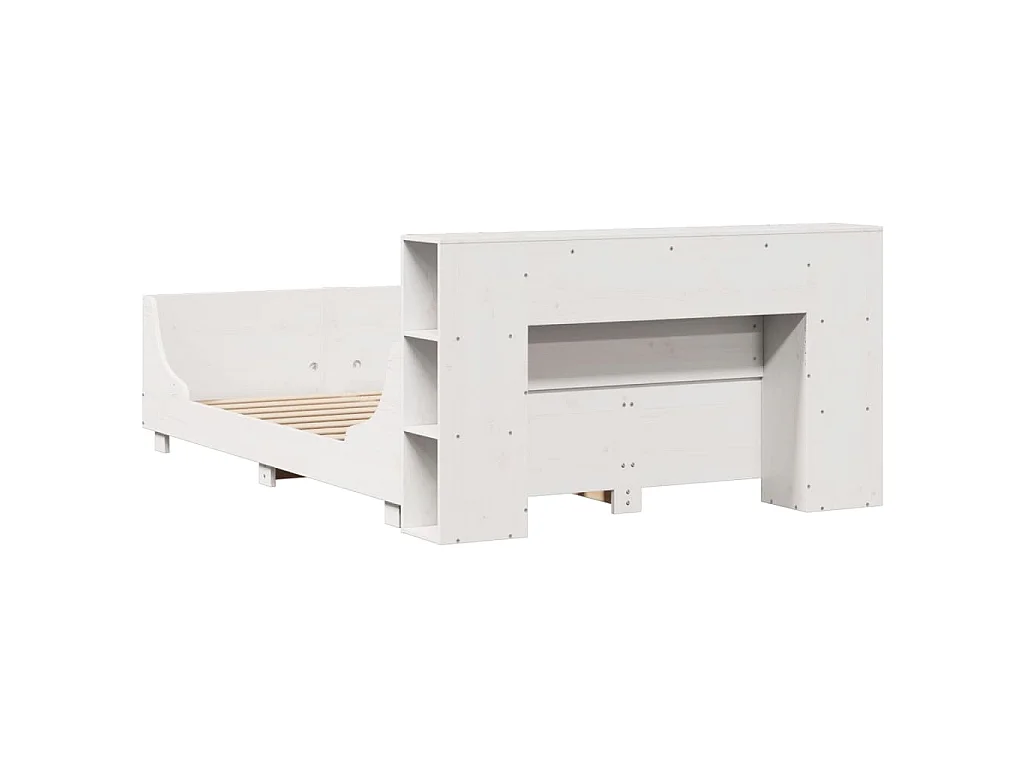 Letto senza Materasso Bianco 140x190 cm Legno Massello di Pino