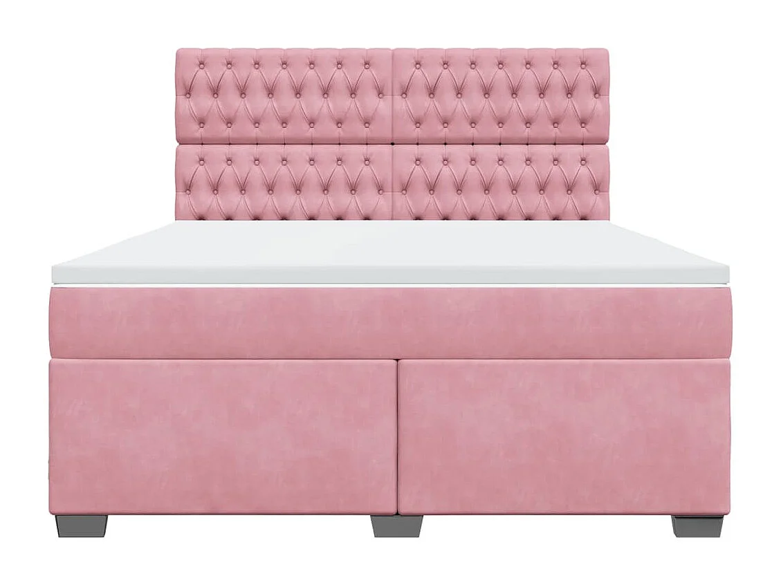 Cama com molas/colchão 180x200 cm veludo rosa