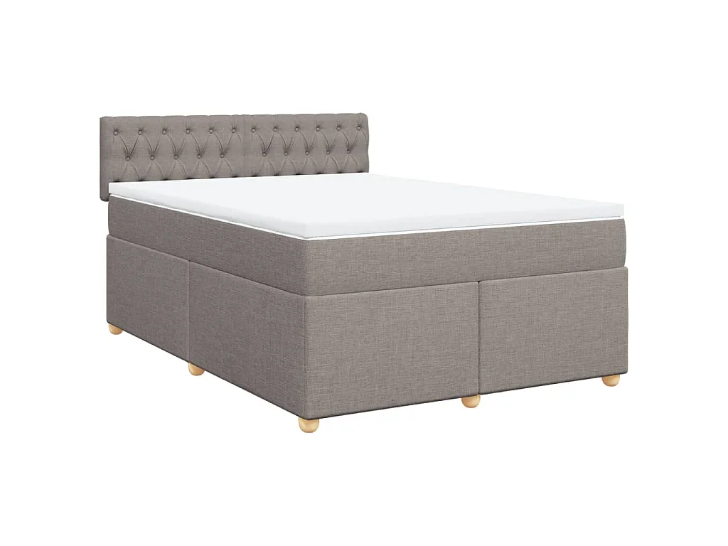 Boxspringbett mit Matratze Taupe 160x200 cm Stoff