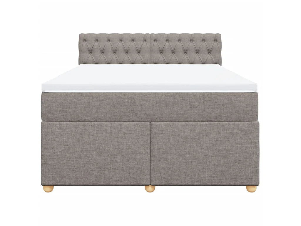 Boxspringbett mit Matratze Taupe 160x200 cm Stoff