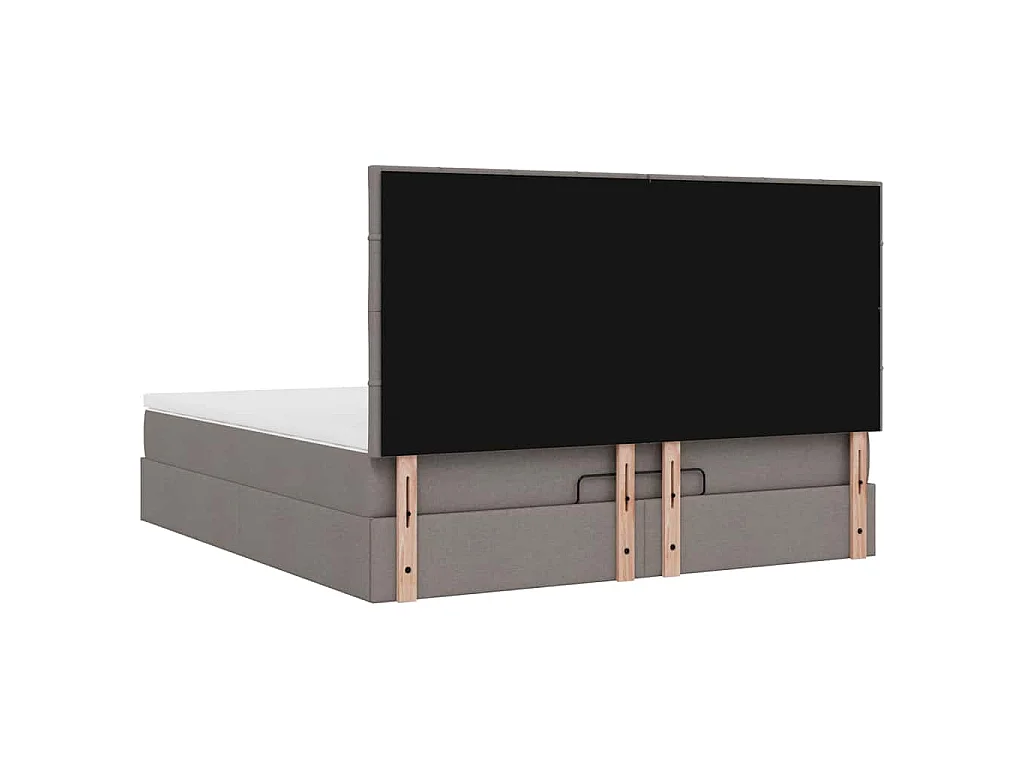 Ottoman-Bett mit Matratze & LEDs Taupe 160x200 cm Stoff