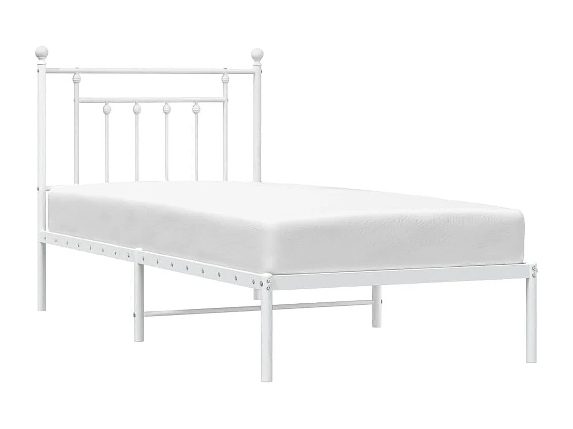 Estrutura de cama com cabeceira 90x190 cm metal branco
