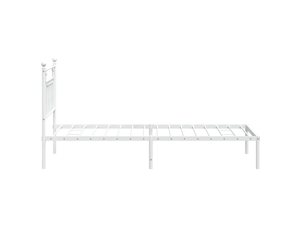 Bedframe met hoofdbord metaal wit 90x190 cm