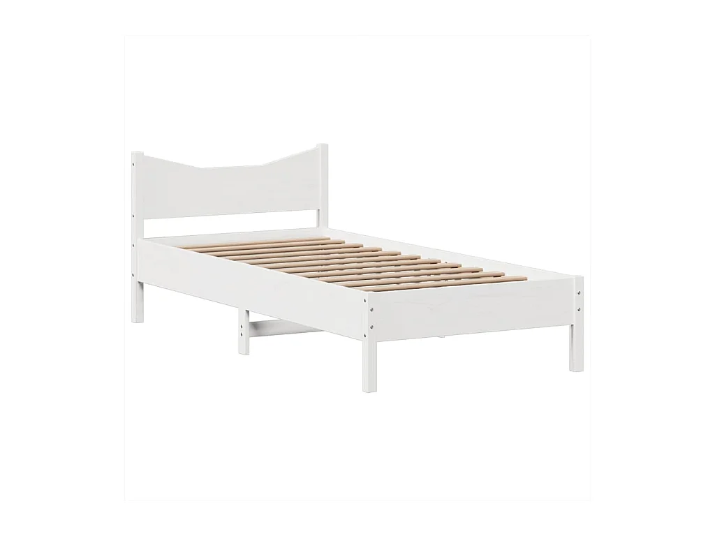 Cadre de lit sans matelas blanc 90x200 cm bois de pin massif