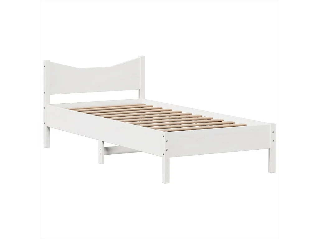 Cadre de lit sans matelas blanc 90x200 cm bois de pin massif