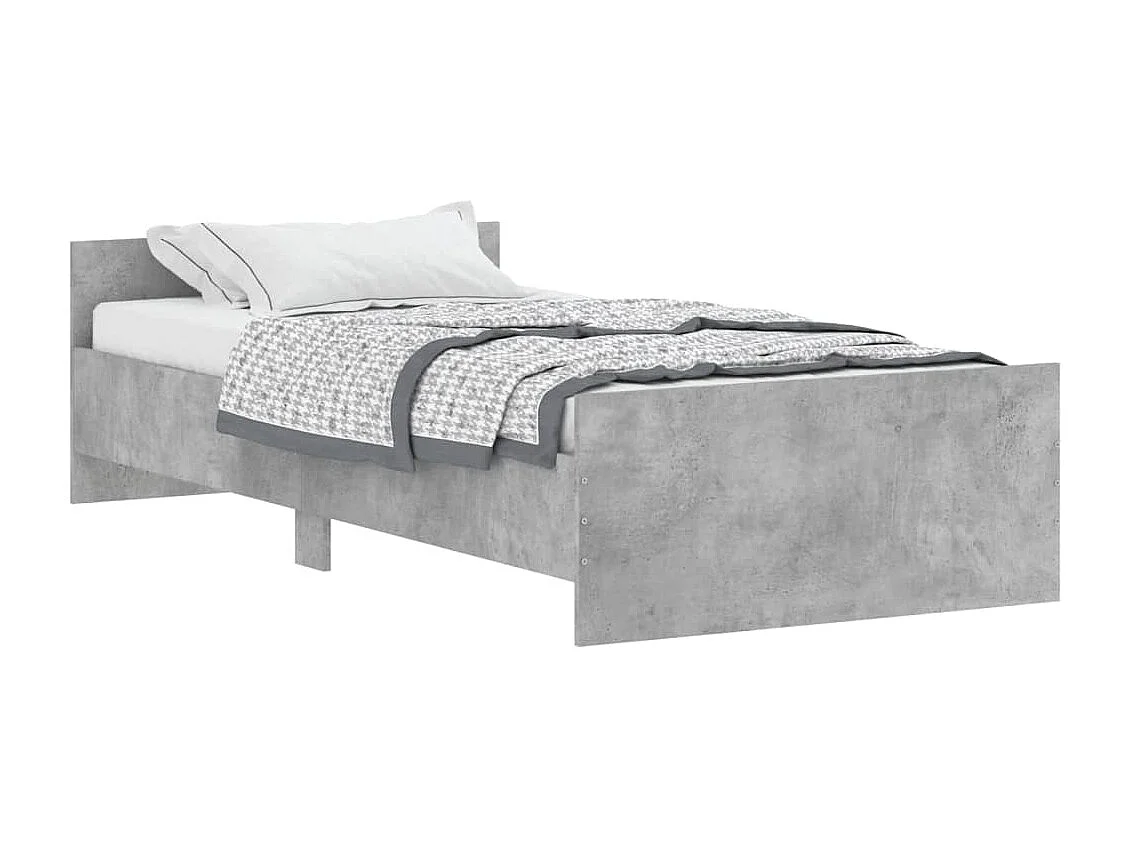 Cadre de lit sans matelas gris béton 90x200 cm