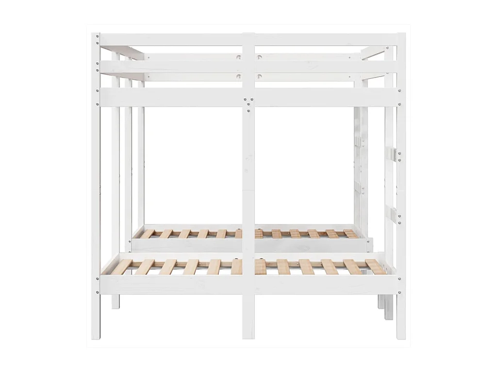 Lit superposé triple blanc 140x200/70x140 cm bois de pin massif