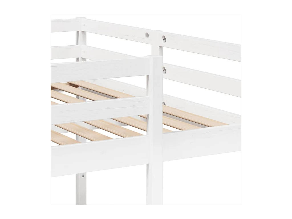 Lit superposé triple blanc 140x200/70x140 cm bois de pin massif