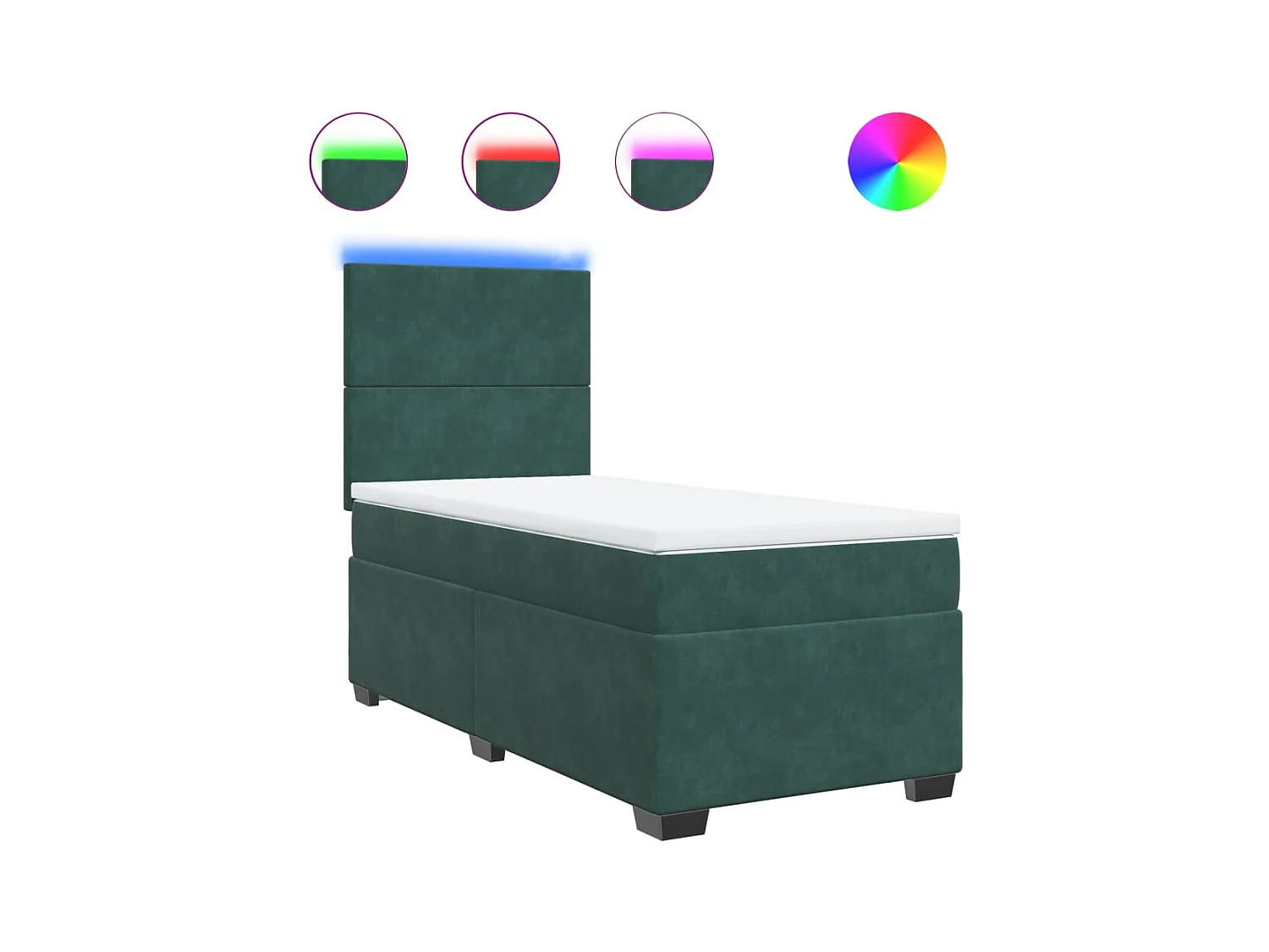 Sommier à lattes de lit avec matelas Vert foncé 90x200 cm