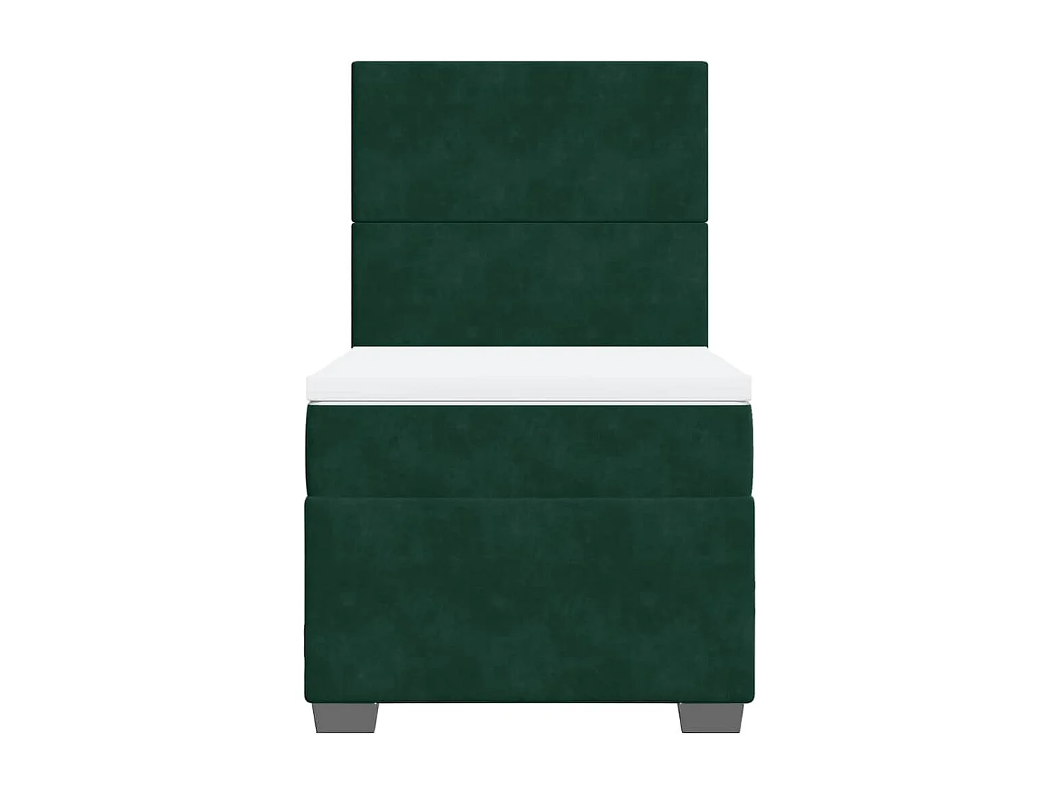 Cama com molas/colchão 90x200 cm veludo verde-escuro