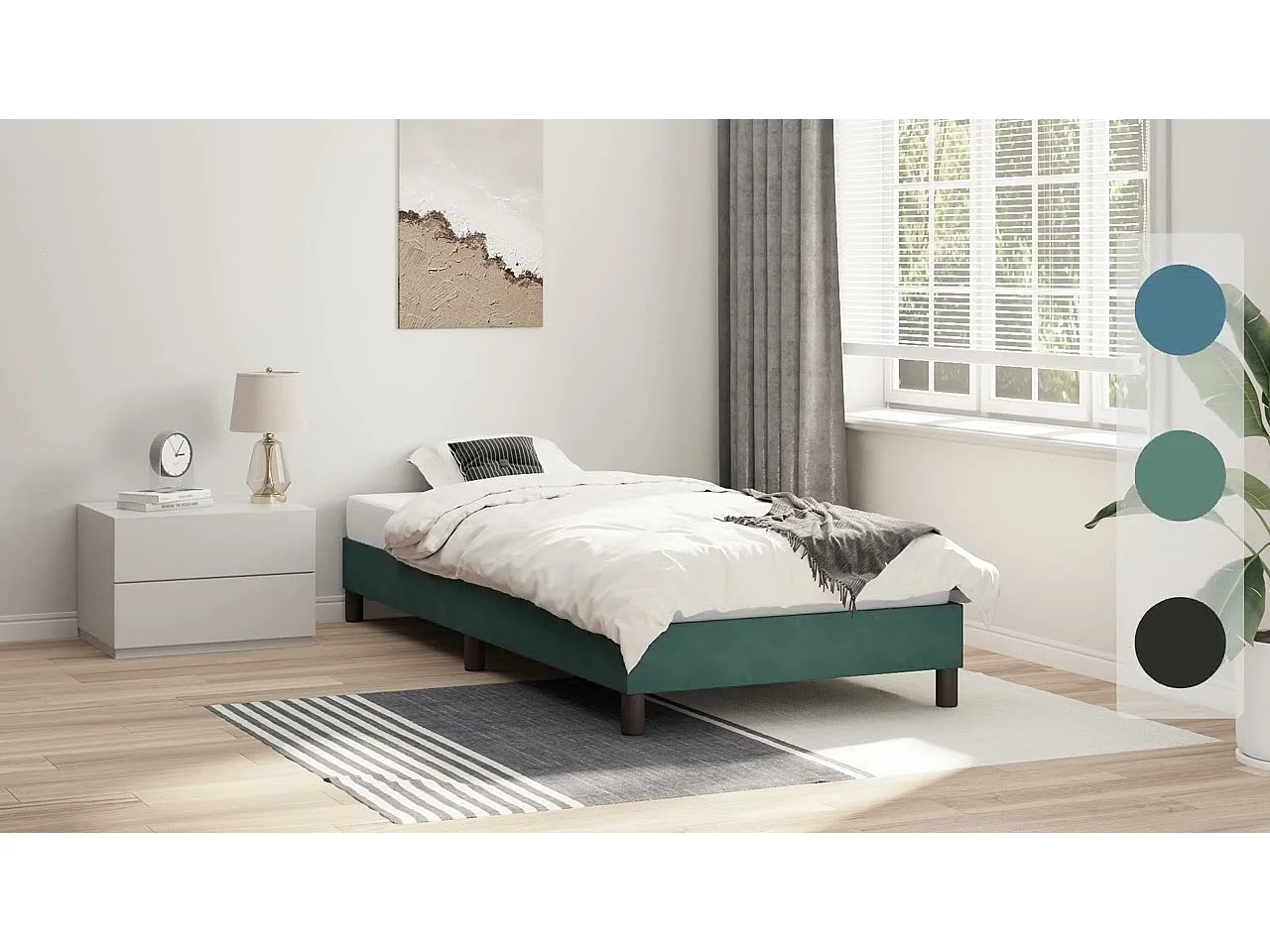 Bettgestell ohne Matratze Dunkelgrau 90x210 cm Samt