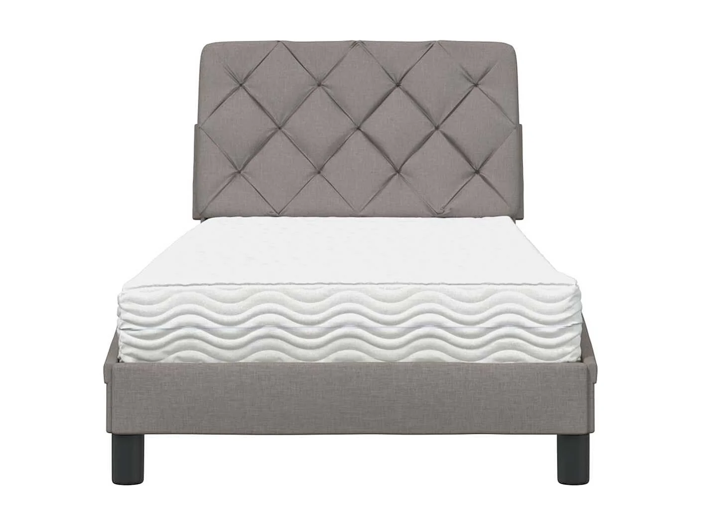 Bett mit Matratze Taupe 90x200 cm Stoff