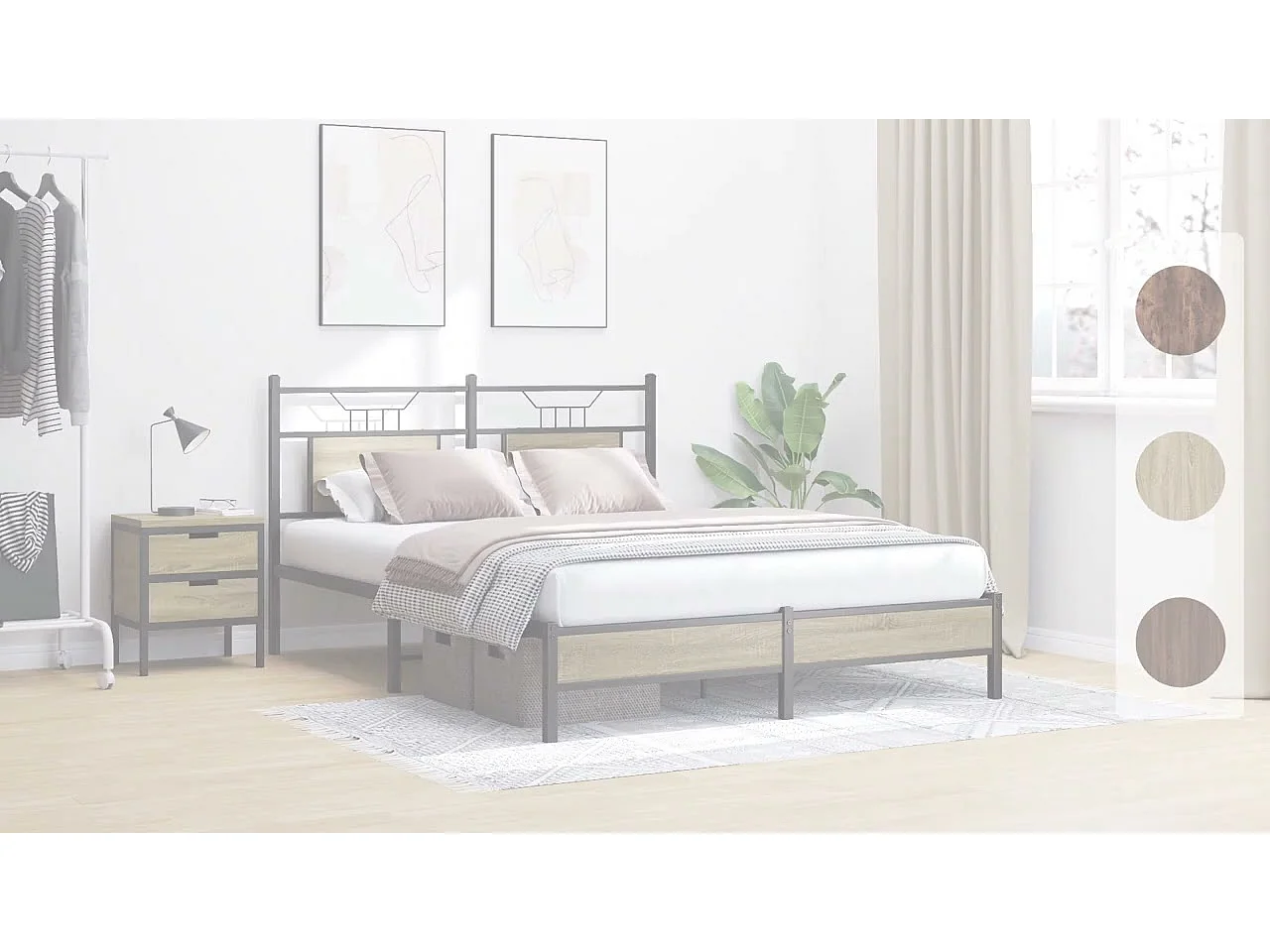 Bedframe zonder matras hout gerookt eikenkleurig 140x190 cm