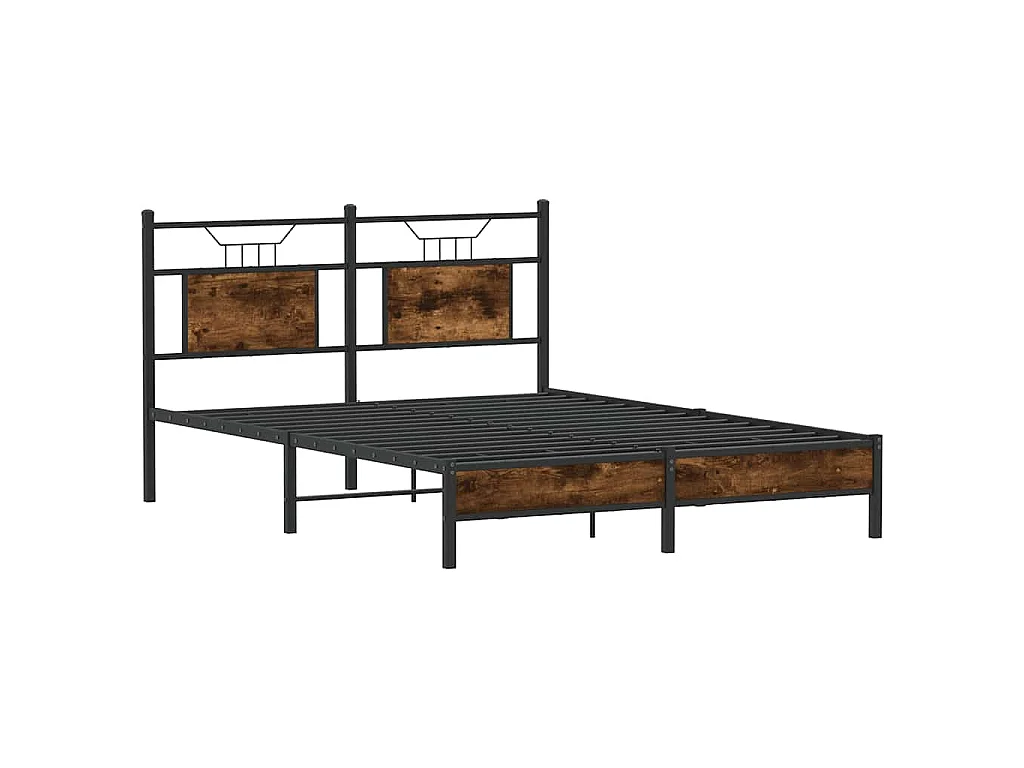 Cadre de lit sans matelas chêne fumé 140x190 cm bois ingénierie
