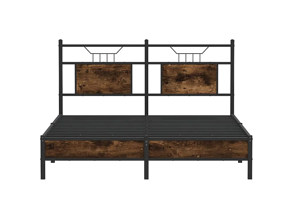 Cadre de lit sans matelas chêne fumé 140x190 cm bois ingénierie