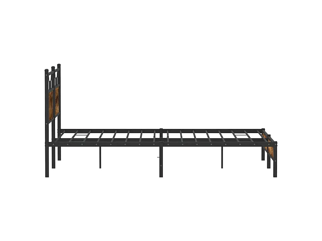 Cadre de lit sans matelas chêne fumé 140x190 cm bois ingénierie