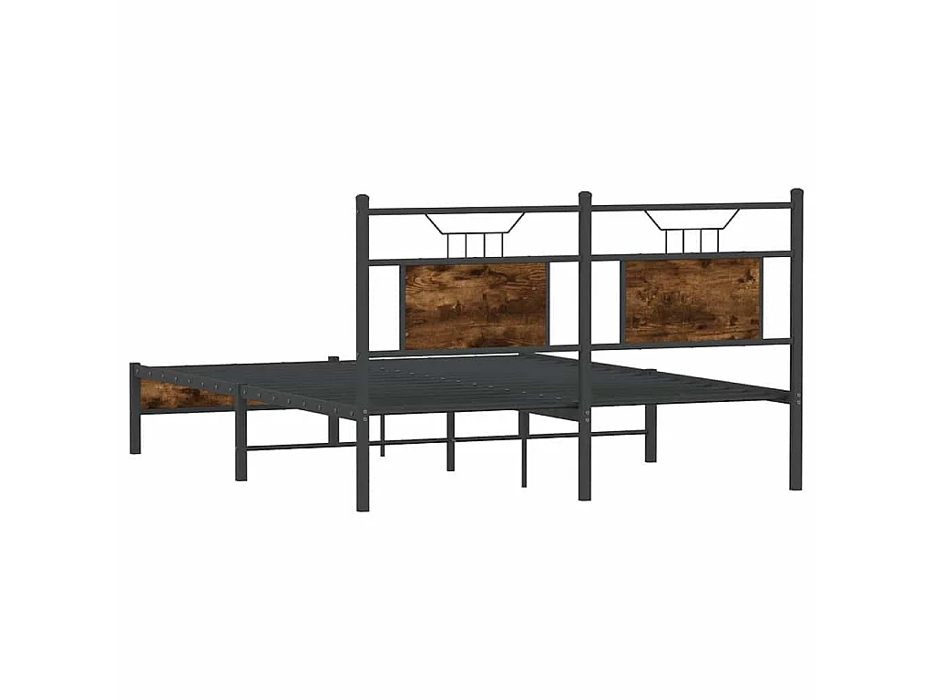 Cadre de lit sans matelas chêne fumé 140x190 cm bois ingénierie