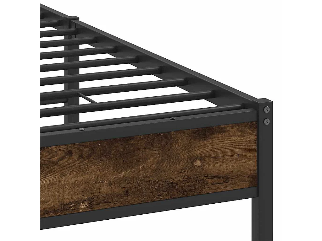 Cadre de lit sans matelas chêne fumé 140x190 cm bois ingénierie