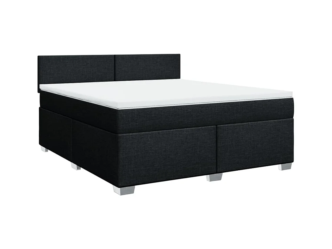 Boxspringbett mit Matratze Schwarz 180x200 cm Stoff
