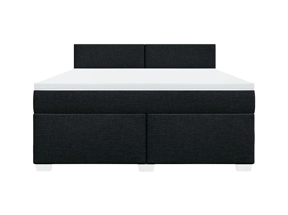 Boxspringbett mit Matratze Schwarz 180x200 cm Stoff