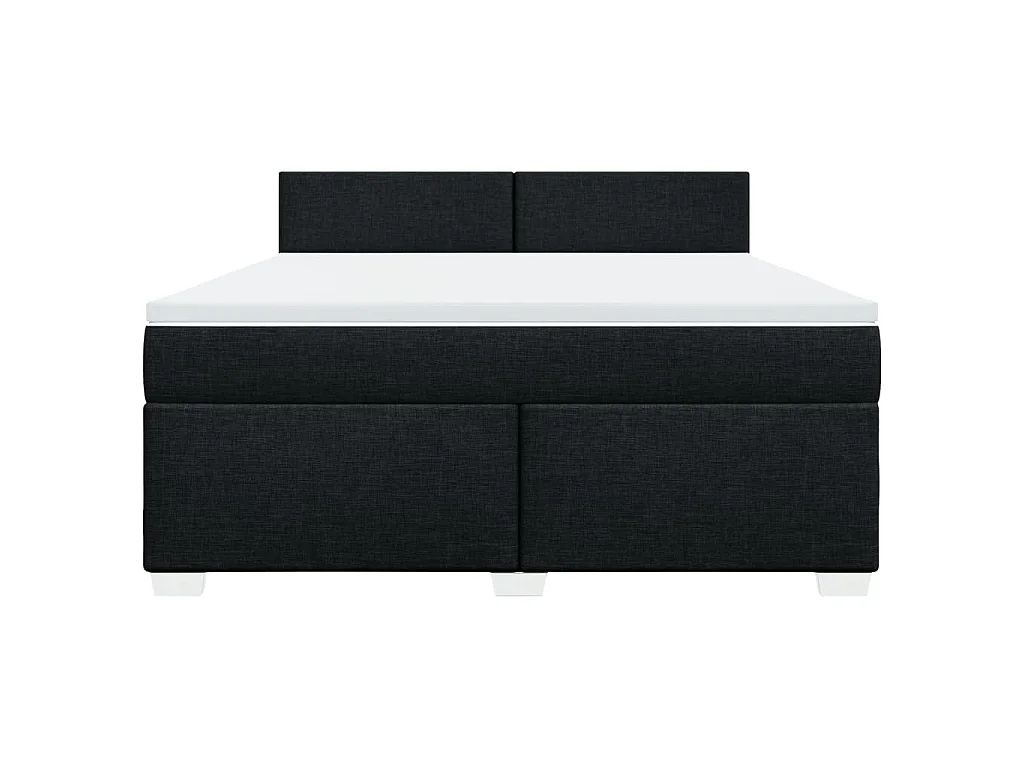 Giroletto a Molle con Materasso Nero 180x200 cm in Tessuto