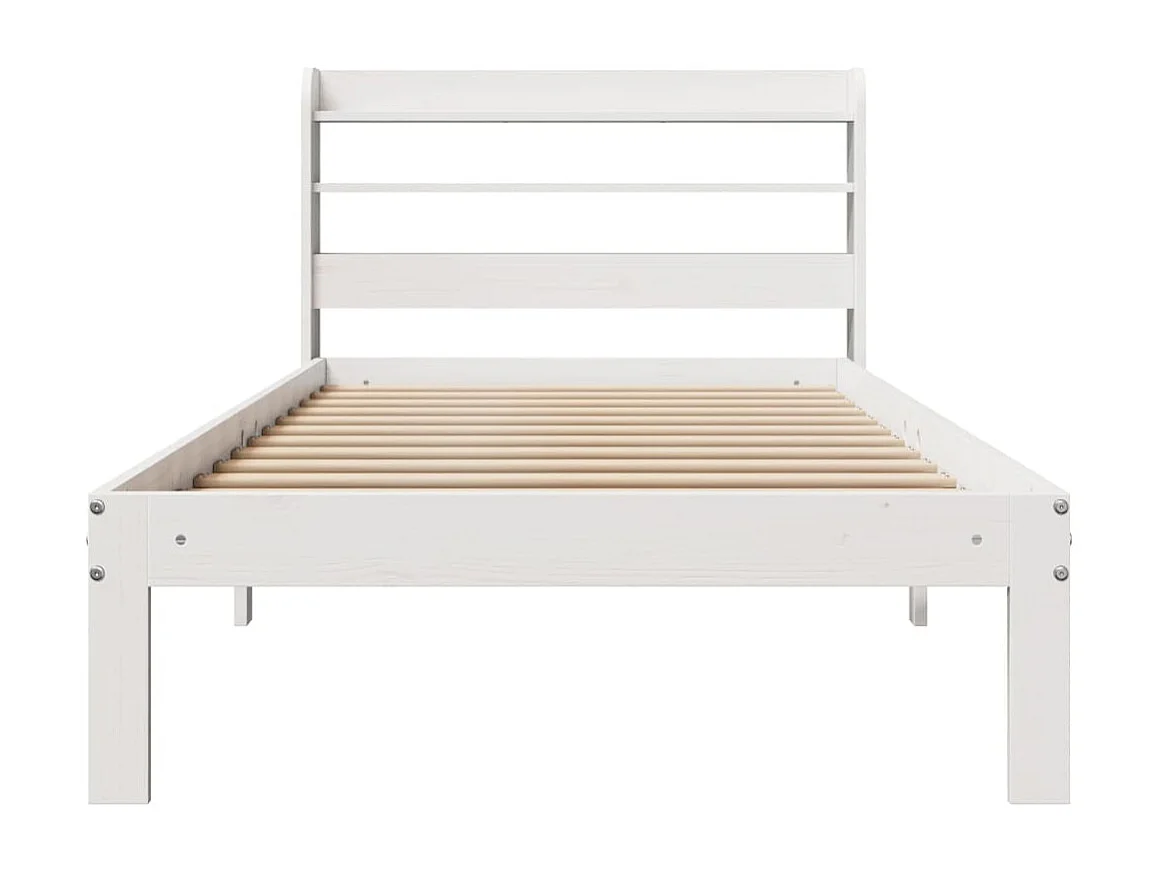 Cadre de lit avec tête de lit sans matelas blanc 90x200 cm