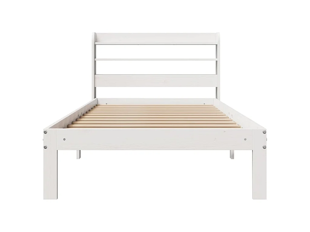 Cadre de lit avec tête de lit sans matelas blanc 90x200 cm