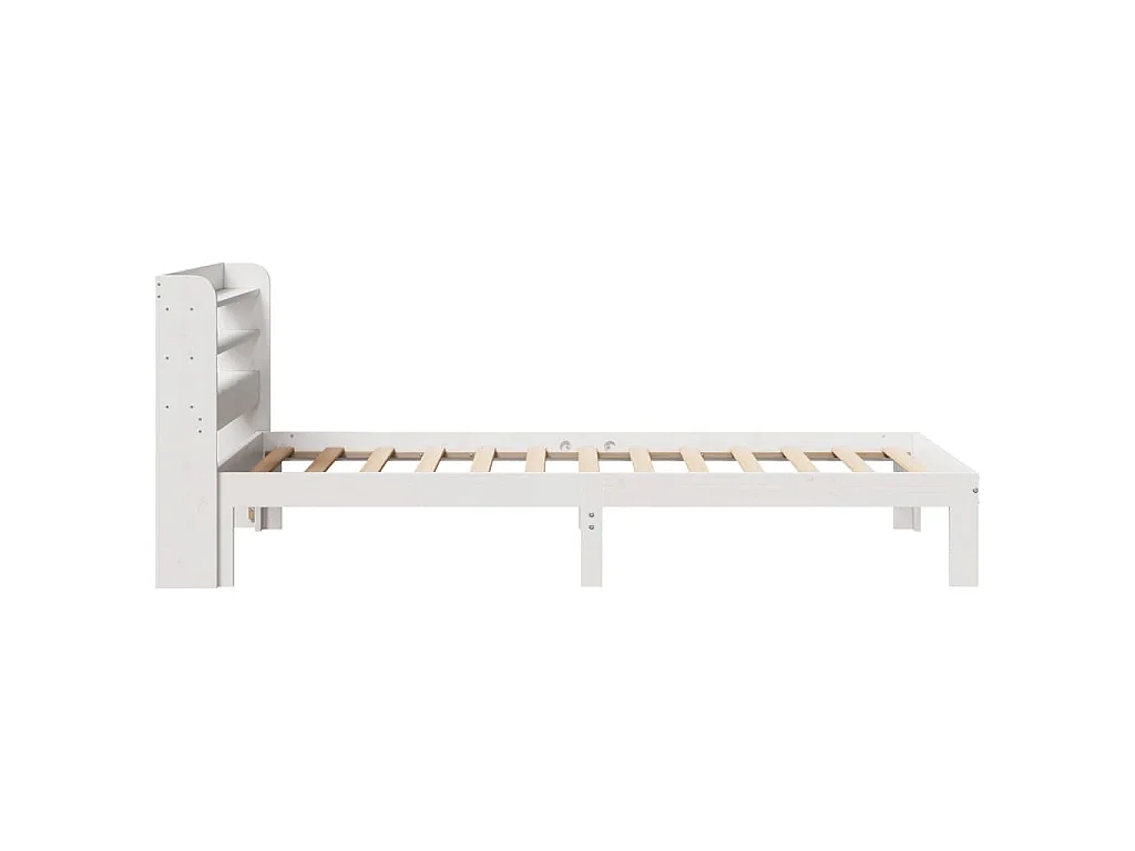 Cadre de lit avec tête de lit sans matelas blanc 90x200 cm