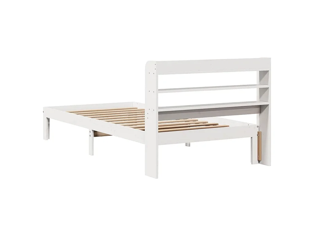 Cadre de lit avec tête de lit sans matelas blanc 90x200 cm