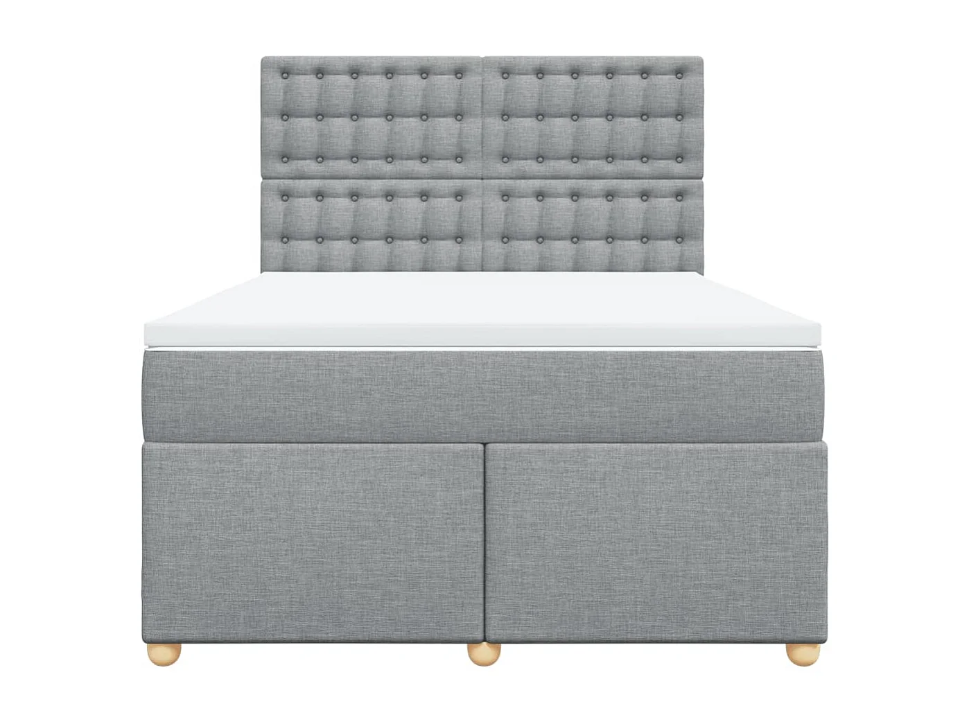 Boxspringbett mit Matratze Hellgrau 160x200 cm Stoff