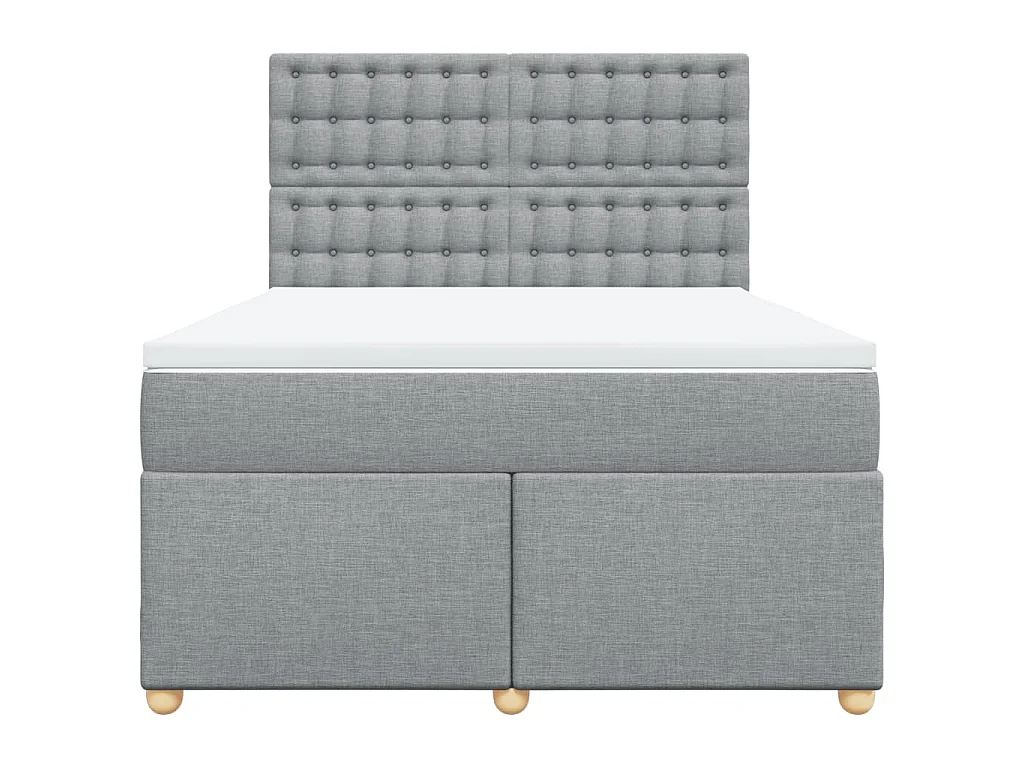 Boxspring met matras stof lichtgrijs 160x200 cm