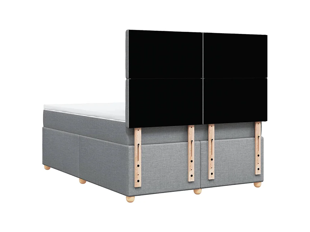 Boxspring met matras stof lichtgrijs 160x200 cm