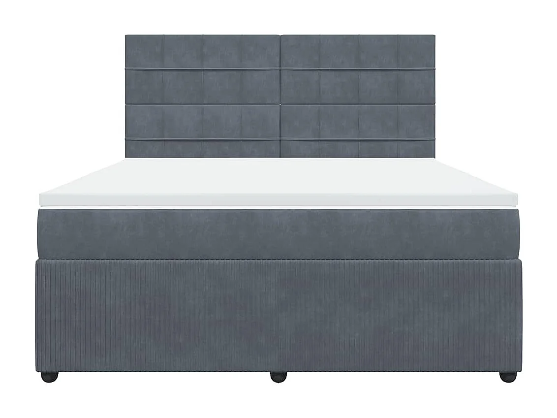 Boxspringbett mit Matratze Dunkelgrau 180x200 cm Samt