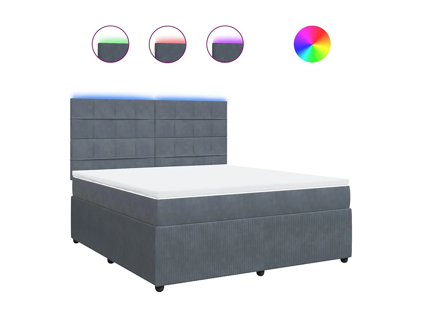 Boxspring met matras fluweel donkergrijs 180x200 cm