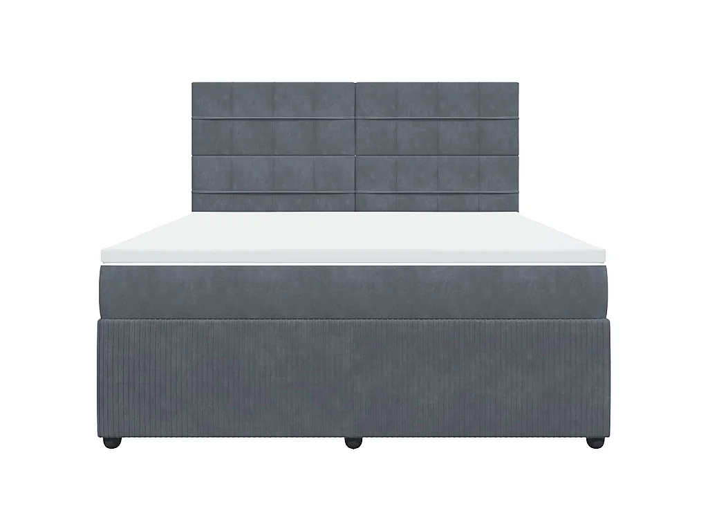 Boxspringbett mit Matratze Dunkelgrau 180x200 cm Samt