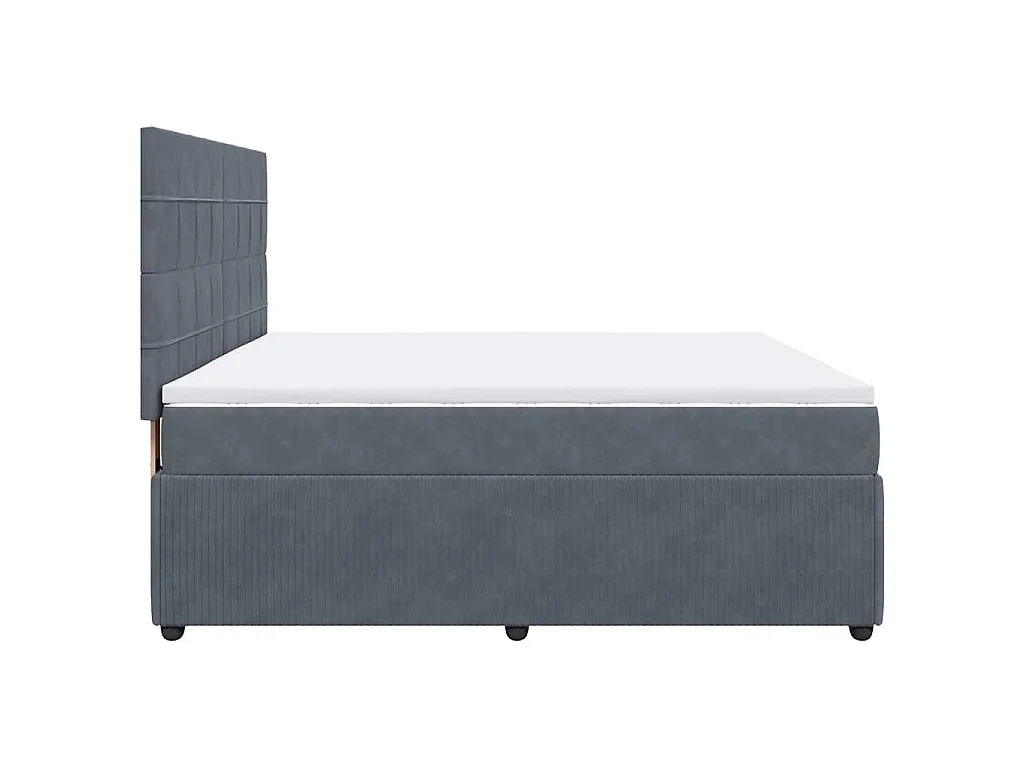 Boxspringbett mit Matratze Dunkelgrau 180x200 cm Samt
