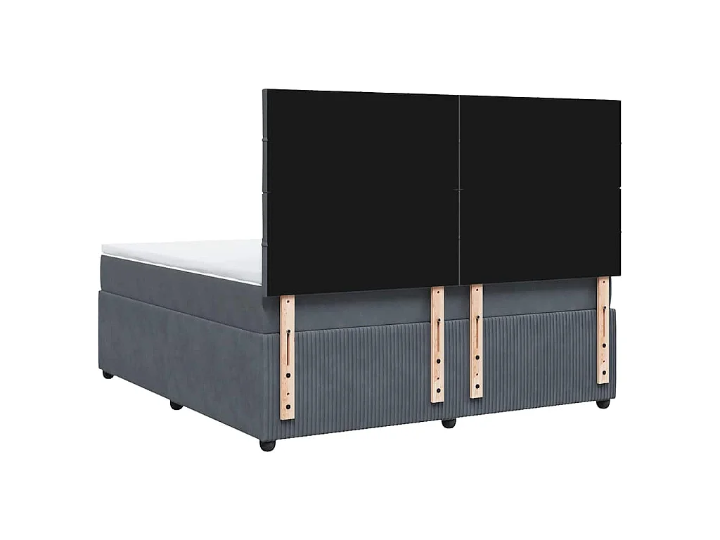 Boxspringbett mit Matratze Dunkelgrau 180x200 cm Samt