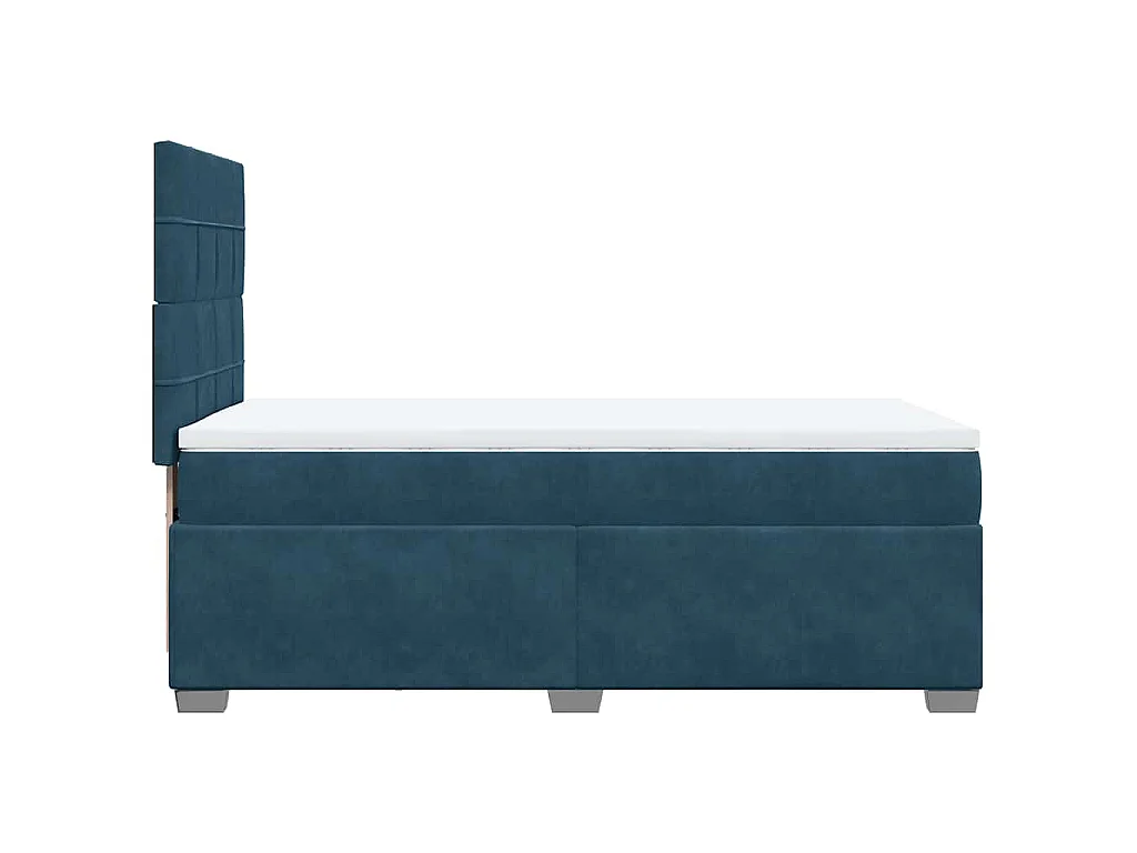 Sommier à lattes de lit avec matelas bleu 90x200 cm velours