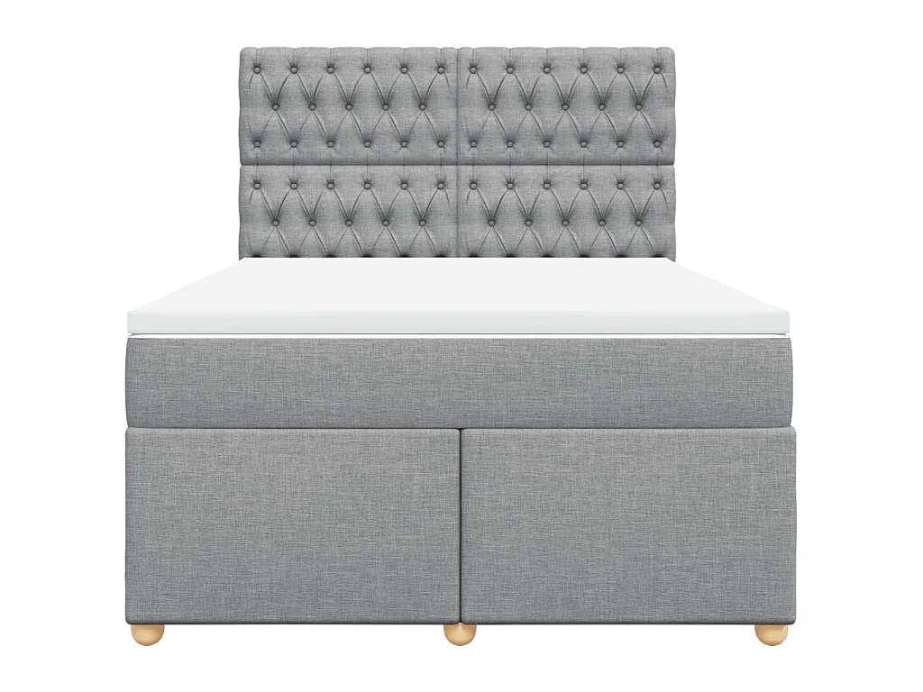 Boxspring met matras stof lichtgrijs 160x200 cm