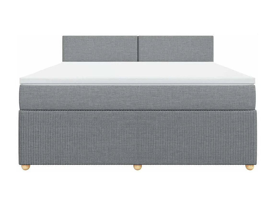 Boxspringbett mit Matratze Hellgrau 180x200 cm Stoff